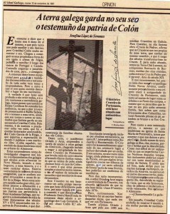 A terra Galega garda no seu seo o testemuño da patria de Colón