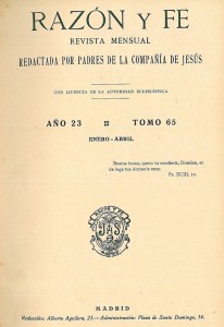 revista razón y fe 1923