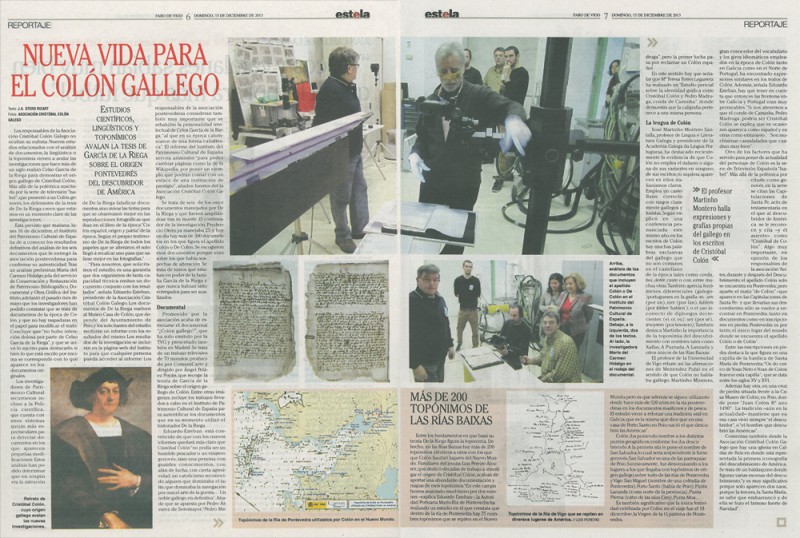 revista estela Faro de Vigo documentos Colón gallego 